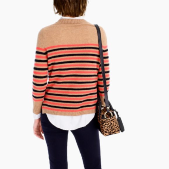 J.crew Everyday cashmere striped crewneck sweater J6427 SMALL - Picture 3 of 9